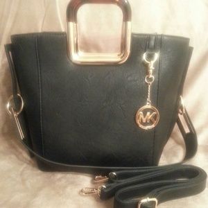 Black leather MK handbag W/BLACK WALLET