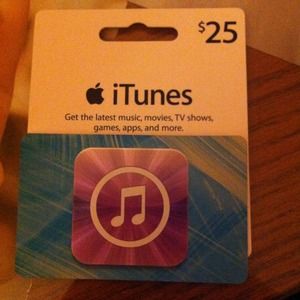 Itunes gift card, $25 worth