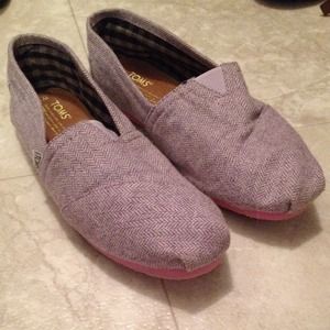 Pink Herringbone TOMS