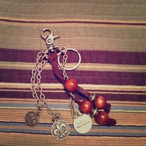 KATHY leather and metal key chain