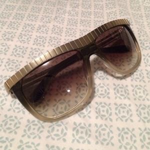Chloe Olive and Gold Flat Top Sunglasses