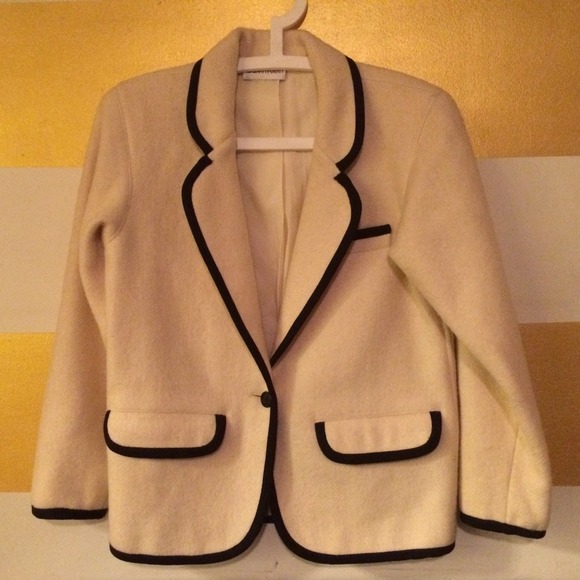 Vintage Calvin Klein Off-White Wool Blazer
