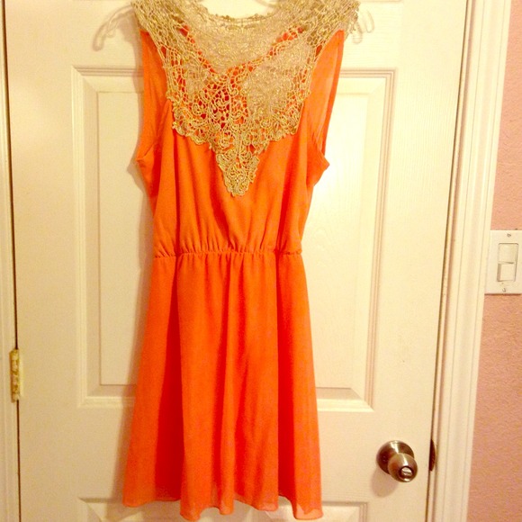 Coral beautiful halter dress