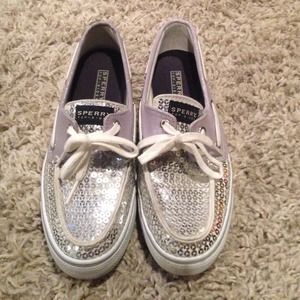 Silver sequin Sperry's