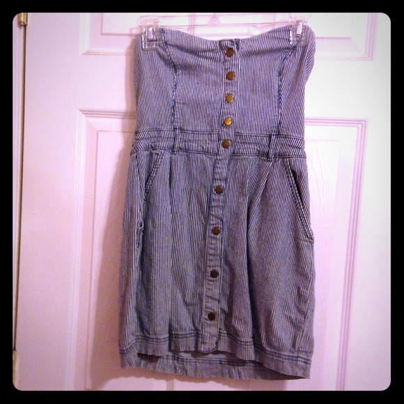Jean stripped tube dress - Picture 1 of 3
