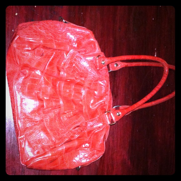 Coral ruffled purse
