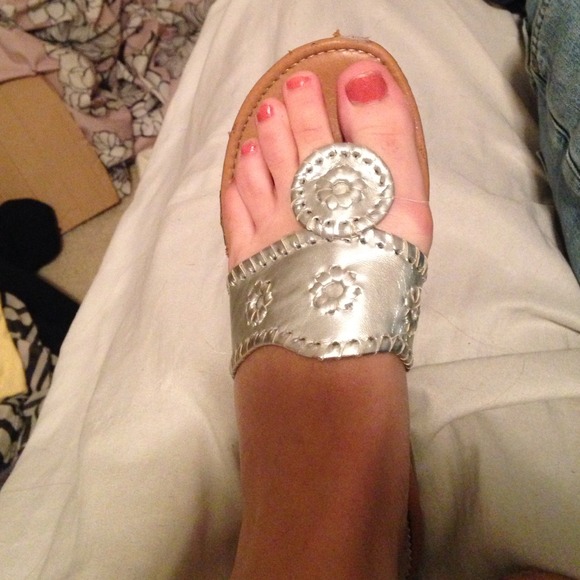 jack rogers sandals silver