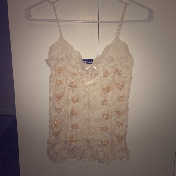 Corset type top.