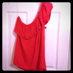 One shoulder loose shirt