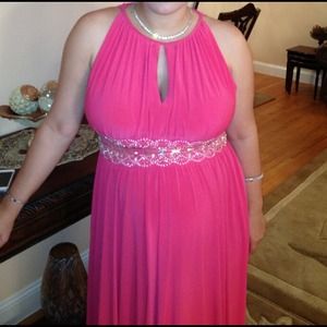 Pink empire waist dress