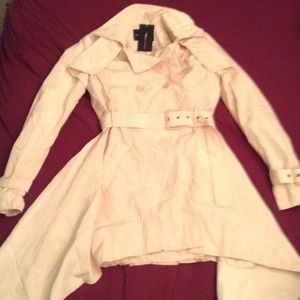 Ruffle back trench coat