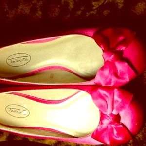 Bright Satin Hot Pink Fuchsia Bow Flats HP 3.12.14