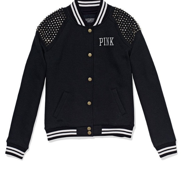 Victoria's Secret varsity jackets.    On hold!!