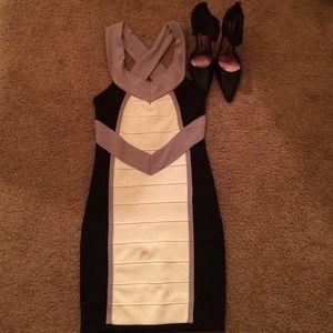 Cross back bandage dress