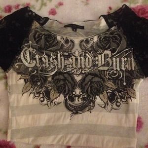 Crash & burn 1 quarter inch sleeve gray blk & wite