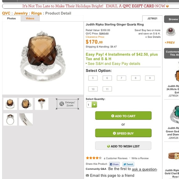 Judith Ripka ring - Picture 4 of 4