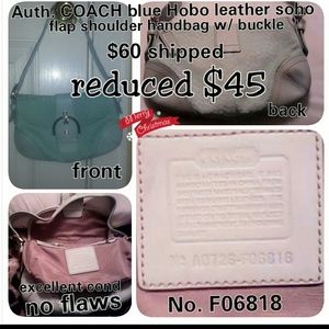 Coach handbag blue excellent no flaws
