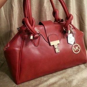 Red leather MK handbag
