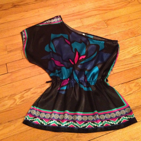 Colorful one shoulder top perfect for a night out
