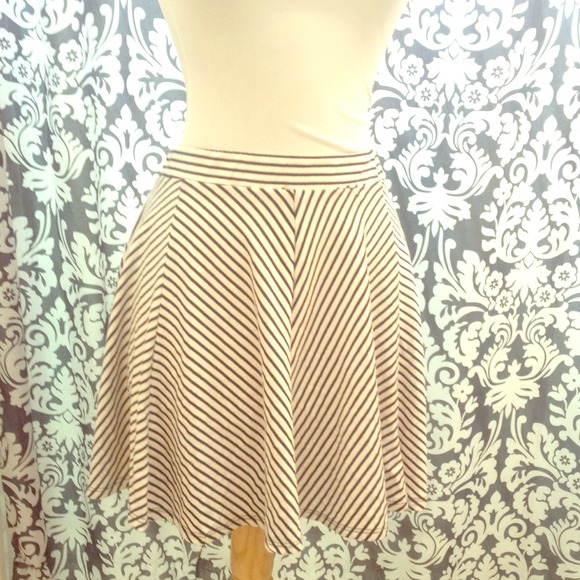 Black and white striped skirt