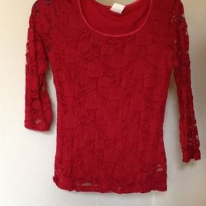 Red laced shirt