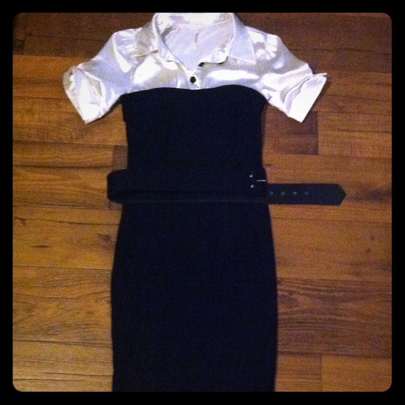 Papaya silk top and pencil dress - Picture 1 of 2