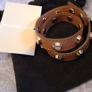 Michael Kors Leather Stud Wrap Bracelet
