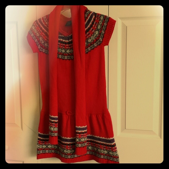 Female Child Sweater Dress w/ Scarf