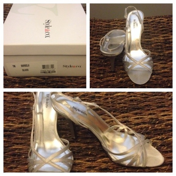 style&co high heels, silver ,size 7