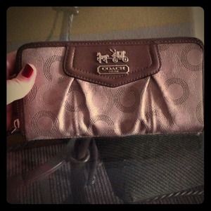 Coach accordion wallet with cleaner