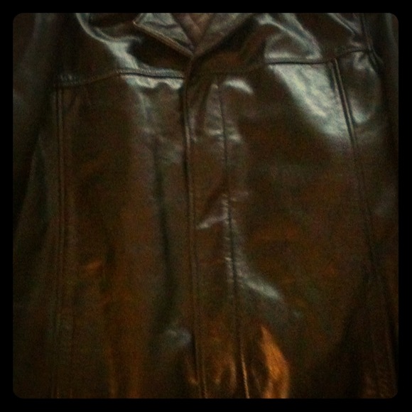 Men's black leather jacket