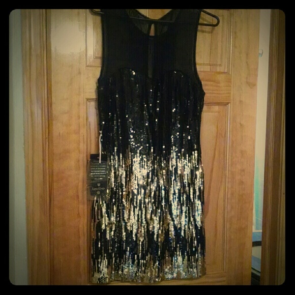 🎉🎈HOST PICK🎈🎉  Bebe Sheer Top Sequin Dress!!