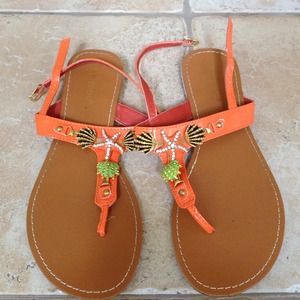 Take 50% OFF Orange Embellished Sandals