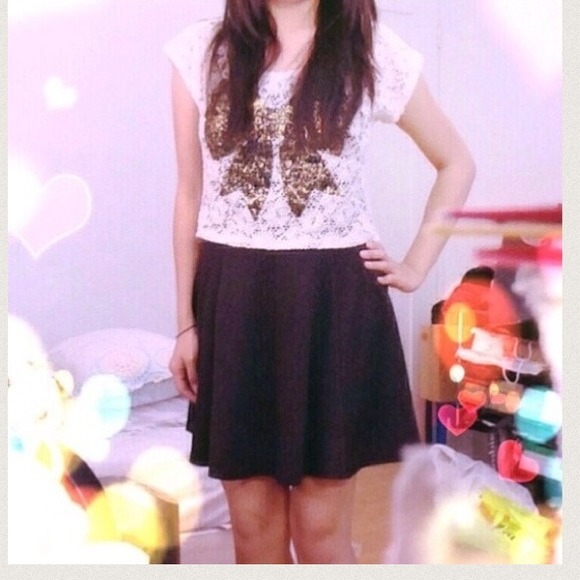 Wet Seal Bow Crop Crochet Lace Top - Picture 3 of 3