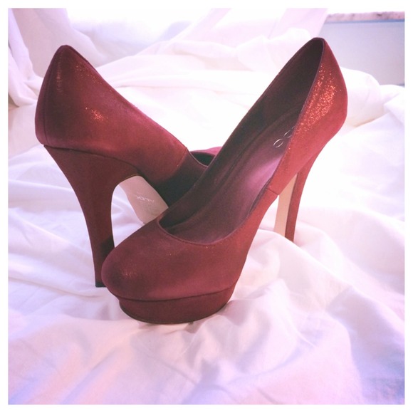 Red Wine Velvet Heels
