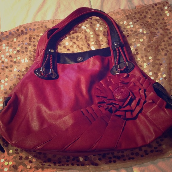 TRADED Leather Brown & Magenta Purse