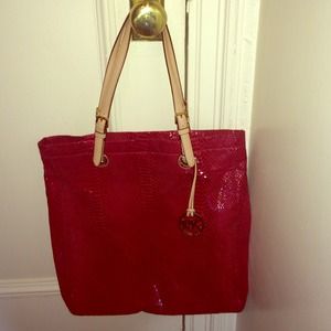 Michael Kors Python embossed leather tote