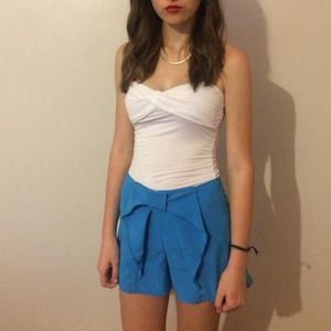 High waisted Blue Bow Shorts