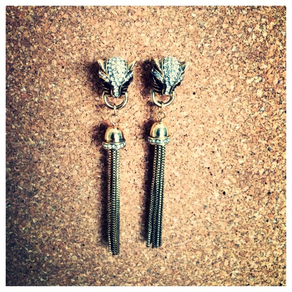 Gold Puma Rope Earrings