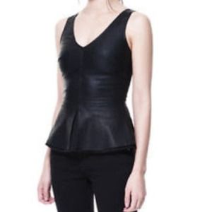 🎉🎉🎉HOST PICK🎉🎉🎉Zara faux leather peplum top