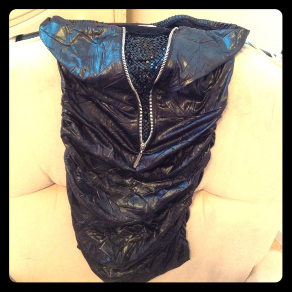 Arden B sequin & leather dress