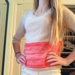 ♣️beige to red block sweater♣️