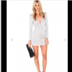 SOLD Cocktail Gray Zipper dress