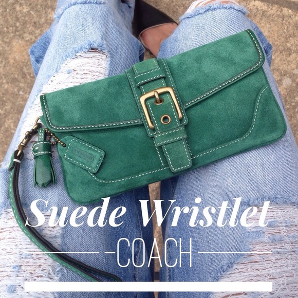 Coach Clutches & Wallets - Coach Suede Buckle Flap Wristlet - NWOT - FIRM