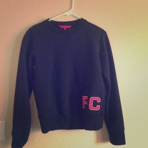 Black and pink fcuk pullover sweatshirt
