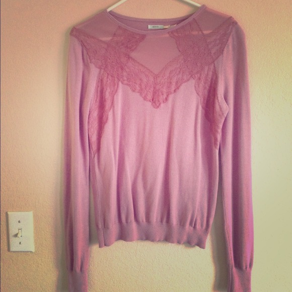 🚩SOLD🚩Long sleeve lace & mesh sweater top