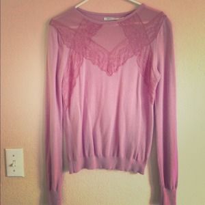 🚩SOLD🚩Long sleeve lace & mesh sweater top