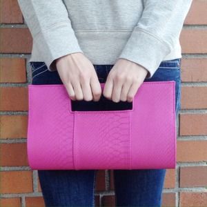 Bags - NWOT! Magenta oversized clutch Bags - NWOT! Magenta oversized clutch