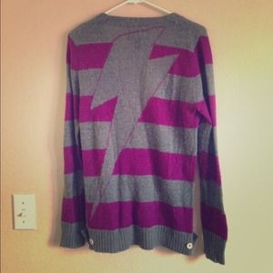 Obey Fuchsia and gray button up sweater