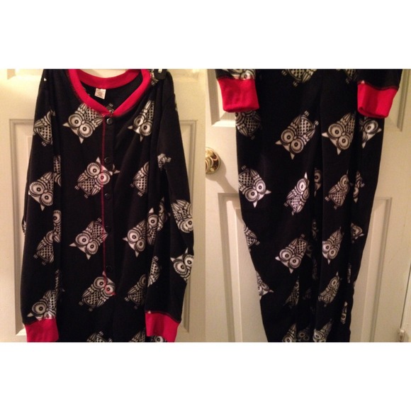 Adult fleece owl footy PJs